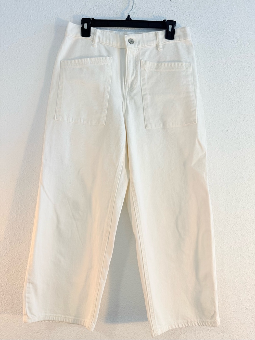 Lucky Brand High Rise Wide Leg Cropped Patch Pocket Pants Size 8/29 White